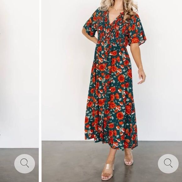 Baltic Born Botega Midi Dress Jade Green Floral Plus Size 1XL NEW NWT - Picture 12 of 12